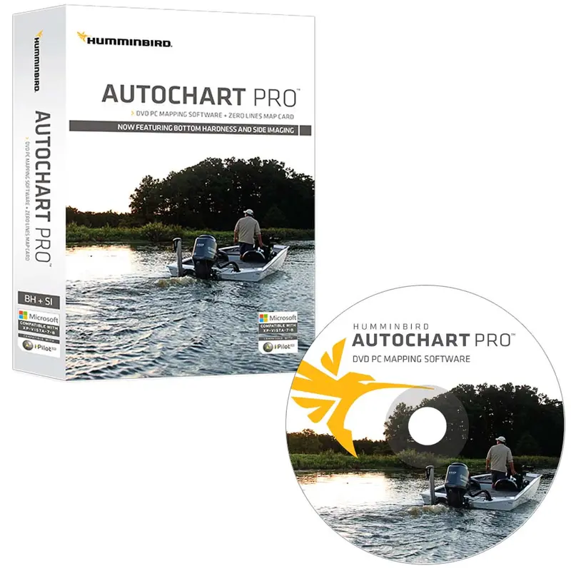 Humminbird Autochart Pro Dvd Pc Mapping Software W/Zero Lines Map Card [600032-1] 1