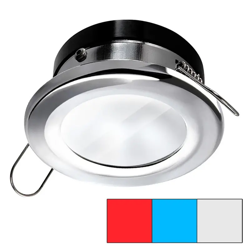 I2systems Apeiron A1120 Spring Mount Light - Round - Red, Cool White  Blue - Polished Chrome [A1120z-11Hae] 1