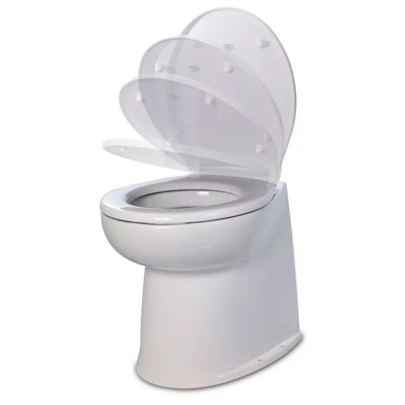 Jabsco 17" Deluxe Flush Raw Water Electric Toilet W/Soft Close Lid - 12V [58240-3012] 1