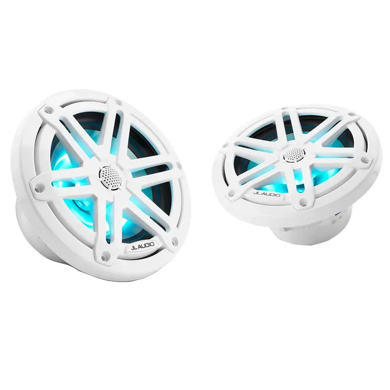 Jl Audio M3 Series 6.5" Marine Coaxial Speakers W/Gloss White Sport Grilles W/Rgb Led Lighting - M3-650X-S-Gw-I [010-03064-00] 1