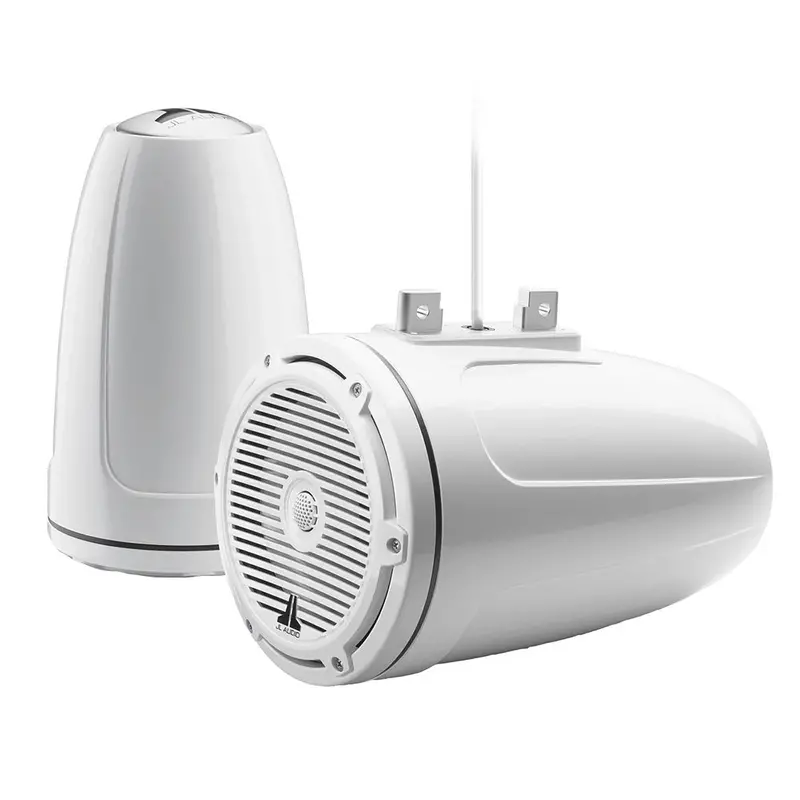 Jl Audio M3 Series 7.7" Enclosed Tower Coaxial System W/Gloss White Classic Grille - M3-770Etxv3-Gw-C-Gw [010-03266-00] 1