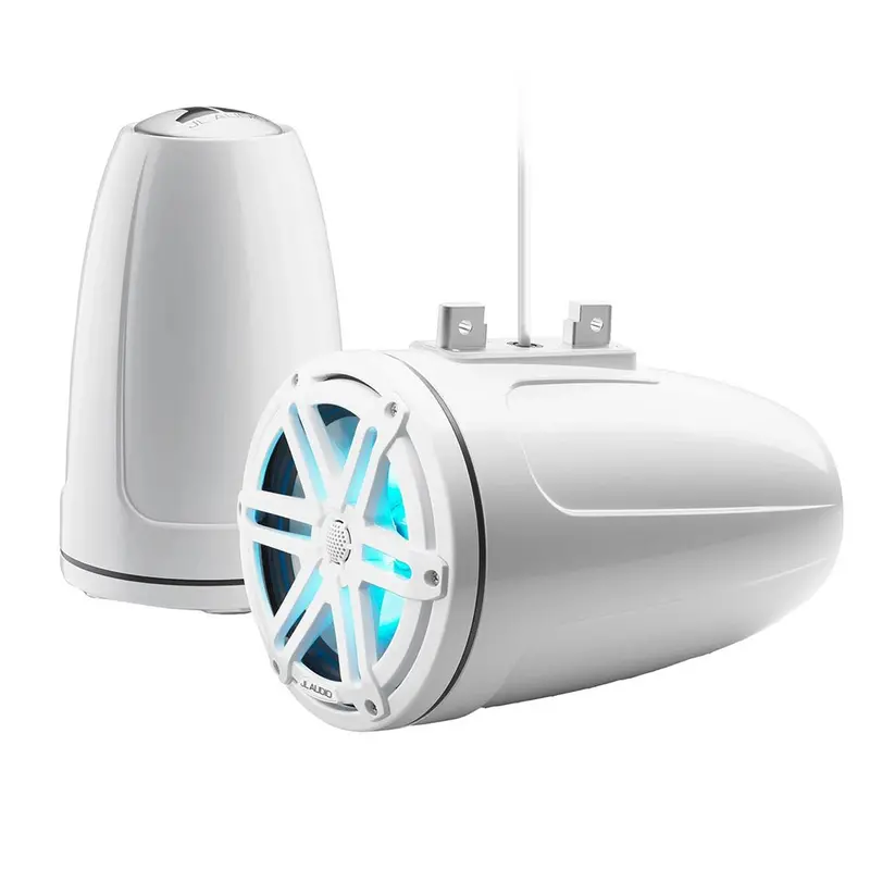 Jl Audio M3 Series 7.7" Enclosed Tower Coaxial System W/Gloss White Sport Grille  Rgb Led Lighting - M3-770Etxv3-Gw-S-Gw-I [010-03270-00] 1