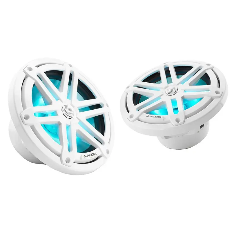 Jl Audio M3 Series 7.7" Marine Coaxial Speakers W/Gloss White Sport Grilles W/Rgb Led Lighting - M3-770X-S-Gw-I [010-03069-00] 1