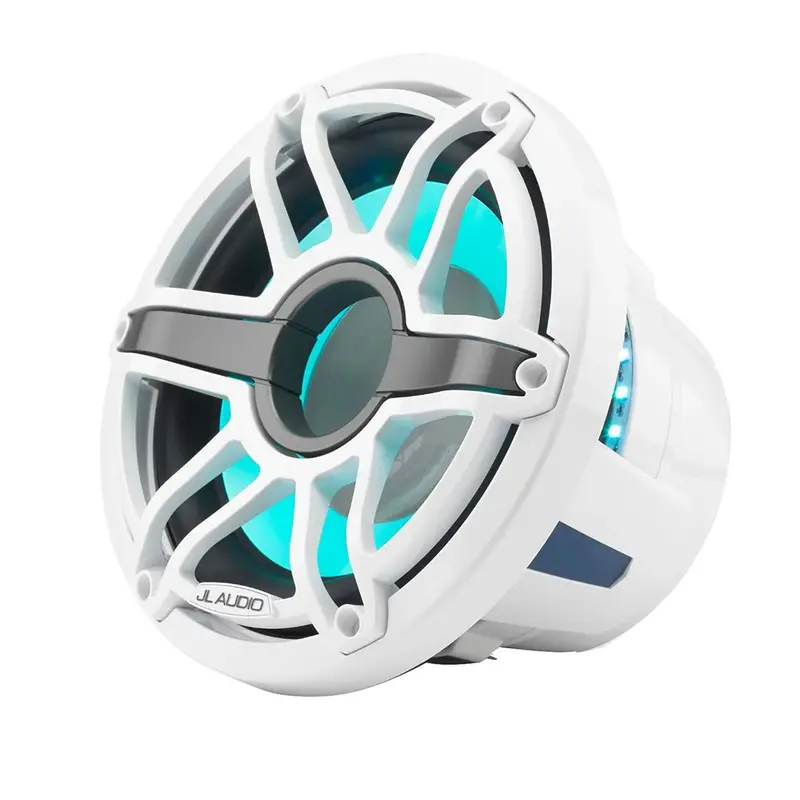 Jl Audio M6 10" Marine Subwoofer W/Gloss White Sport Grille  Transflective Led Lighting - M6-10W-S-Gwgw-I-4 [010-03489-00] 1