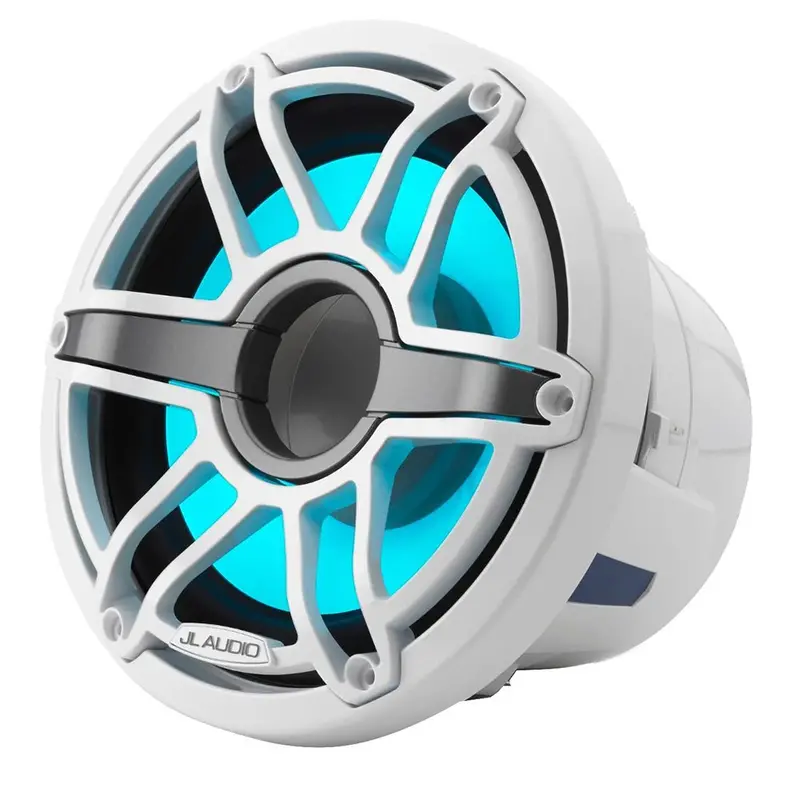 Jl Audio M6 8" Marine Subwoofer W/Gloss White Sport Grille  Transflective Led Lighting - M6-8Ib-S-Gwgw-I-4 [010-03081-00] 1