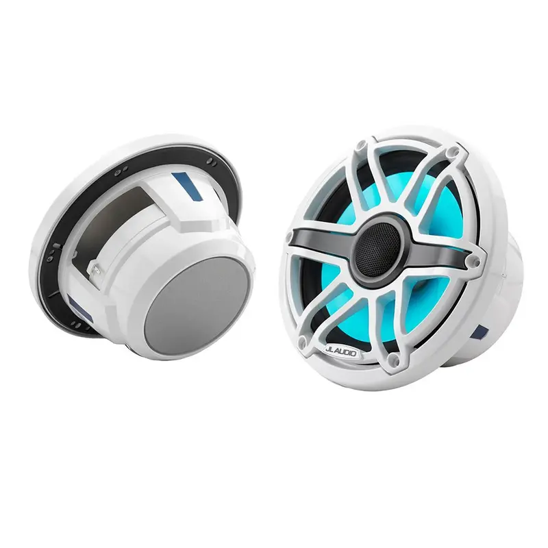 Jl Audio M6 Series 7.7" Marine Coaxial Speakers W/Gloss White Sport Grille  Transflective Led Lighting - M6-770X-S-Gwgw-I [010-03074-00] 1