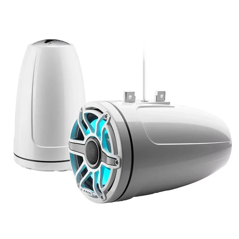 Jl Audio M6 Series 8.8" Enclosed Tower Coaxial System W/Gloss White Sport Grille  Transflective Led Lighting - M6-880Etxv3-Gw-S-Gwgw-I [010-03283-00] 1