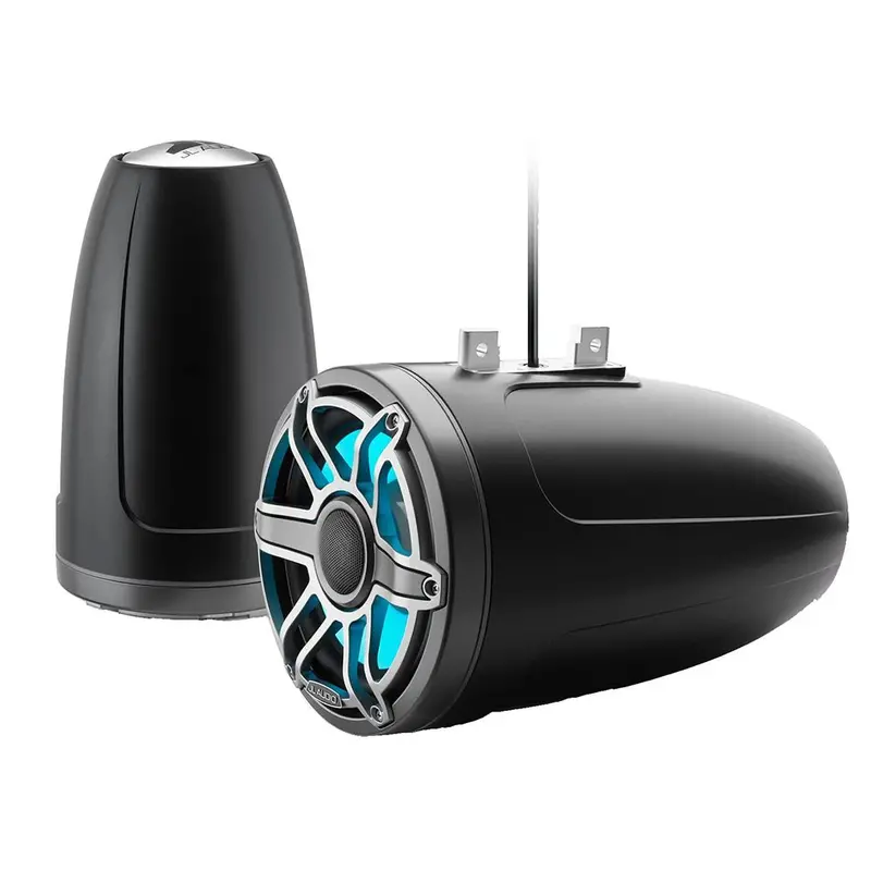 Jl Audio M6 Series 8.8" Enclosed Tower Coaxial System W/Titanium Sport Grille  Transflective Led Lighting - M6-880Etxv3-Sb-S-Gmti-I [010-03281-00] 1