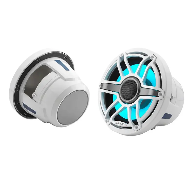 Jl Audio M6 Series 8.8" Marine Coaxial Speakers W/Gloss White Sport Grille  Transflective Led Lighting - M6-880X-S-Gwgw-I [010-03095-00] 1