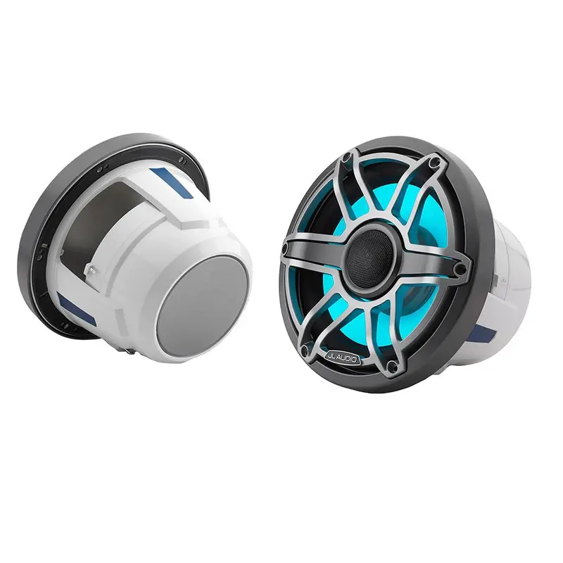 Jl Audio M6 Series 8.8" Marine Coaxial Speakers W/Grey Metallic Sport Grille  Transflective Led Lighting - M6-880X-S-Gmti-I [010-03099-00] 1