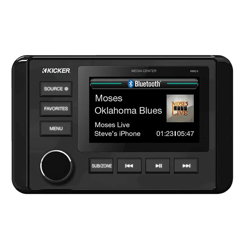 Kicker Kmc4 Weather-Resistant Gauge-Style Media Center W/Bluetooth [51Kmc4] 1