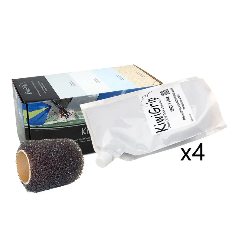 Kiwigrip 4 - 1 Liter Pouches - Grey W/4" Roller [Kg-4Gp-R] 1