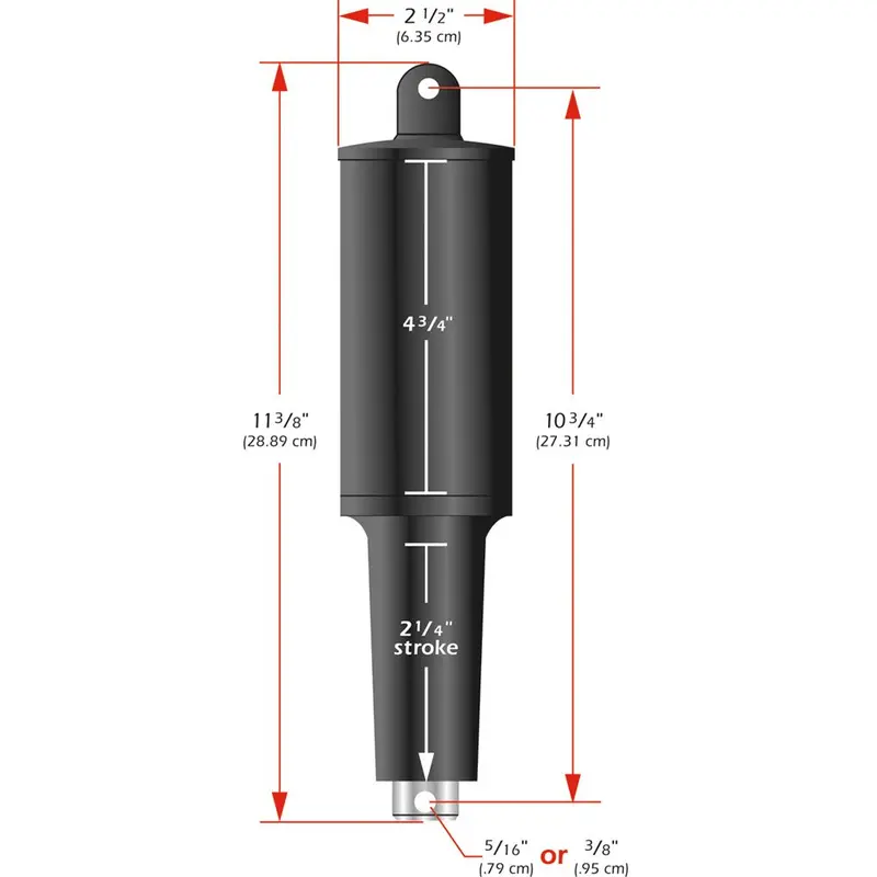 Lenco 101Xd  Extreme Duty Actuator - 24V - 2 1/4" Stroke - 3/8" Hardware [15063-001] 1