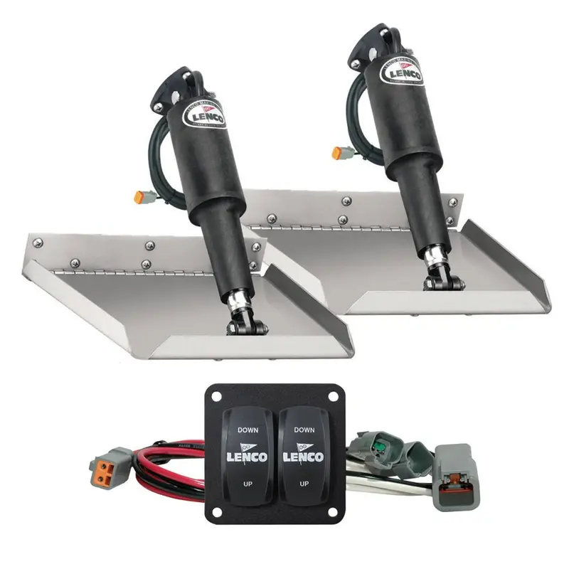 Lenco 12" X 12" Edge Mount Trim Tab Kit W/Double Rocker Switch Kit [15102-104] 1