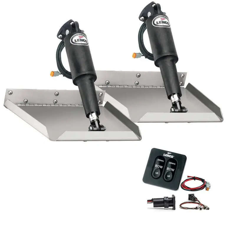 Lenco 12" X 12" Edgemount Trim Tab Kit W/Standard Tactile Switch Kit 12V [15106-102] 1