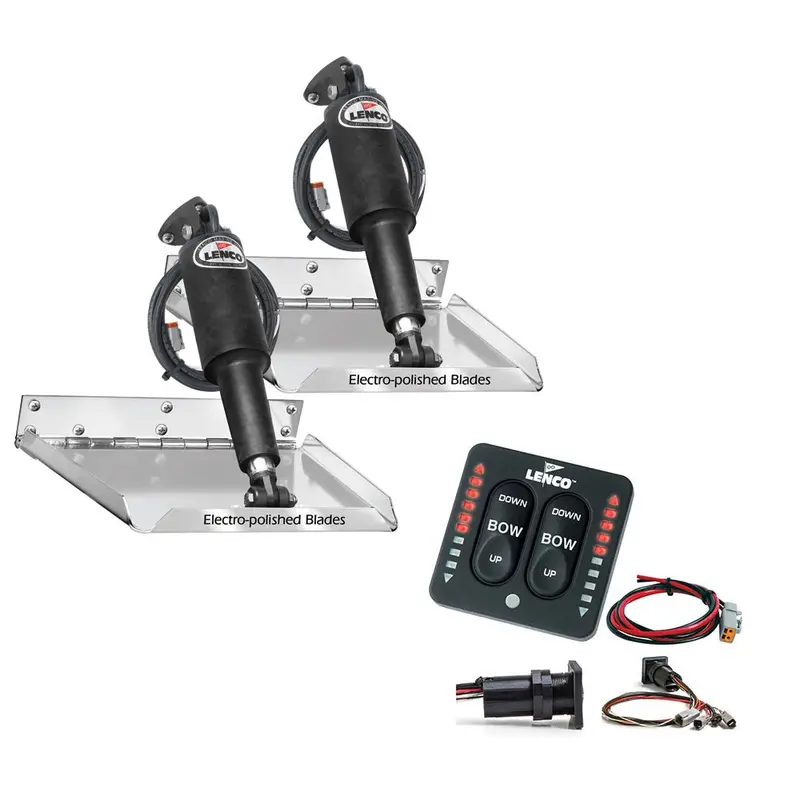Lenco 12" X 12" Standard Performance Trim Tab Kit W/Led Indicator Switch Kit 12V [Rt12x12i] 1