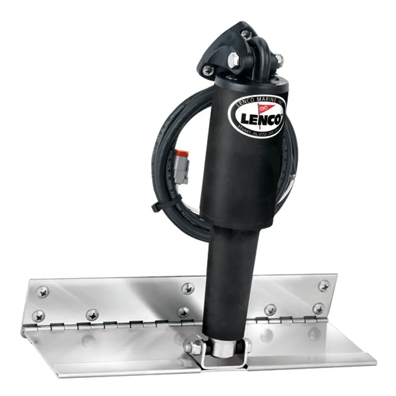 Lenco 4" X 12" Limited Space Trim Tab Kit W/O Switch Kit 12V - Electro-Polished - Short Actuator [15088-101] 1
