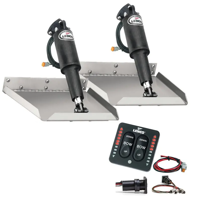 Lenco 9" X 9" Edgemount Trim Tab Kit W/Led Indicator Switch Kit 12V [Tt9x9ei] 1