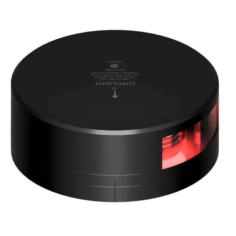 Lopolight Red Port Light - 2Nm - Black Housing W/Fb Base [301-009-Fb-B] 1