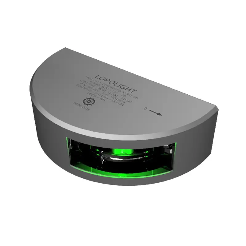 Lopolight Series 101-001 - Starboard Side Light - 1Nm - Vertical Mount - Green - Silver Housing [101-001] 1
