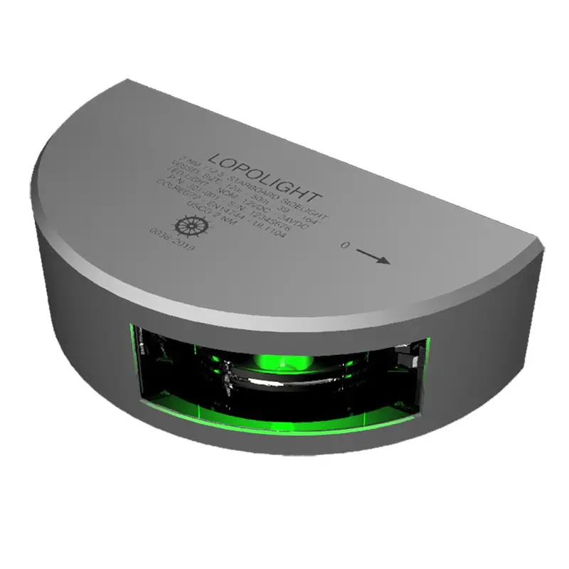 Lopolight Series 301-001 - Navigation Light - 2Nm - Vertical Mount - Green - Silver Housing - 6M Cable [301-001-6M] 1