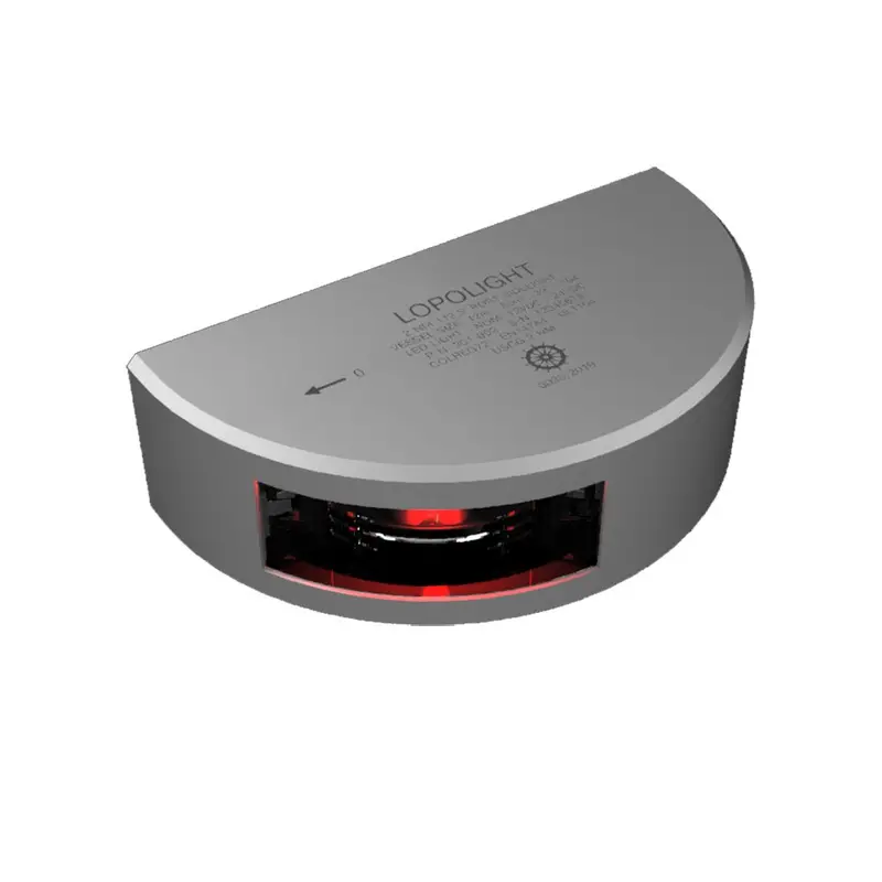Lopolight Series 301-002 - Port Sidelight - 2Nm - Vertical Mount - Red - Silver Housing  [301-002] 1
