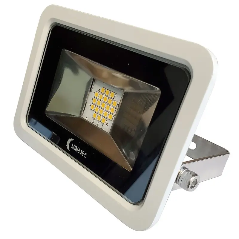 Lunasea 10W Slimline Led Floodlight, 120Vac Only, Cool White, 1200 Lumens, 3 Cord - White Housing [Llb-366N-31-10] 1