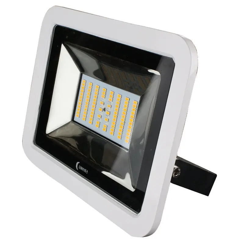 Lunasea 35W Slimline Led Floodlight, 12/24V, Cool White, 4800 Lumens, 3 Cord - White Housing [Llb-36Mn-81-00] 1