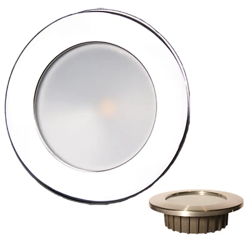 Lunasea Gen3 Warm White, Rgbw Full Color 3.5 Ip65 Recessed Light W/Polished Stainless Steel Bezel - 12Vdc [Llb-46Rg-3A-Ss] 1