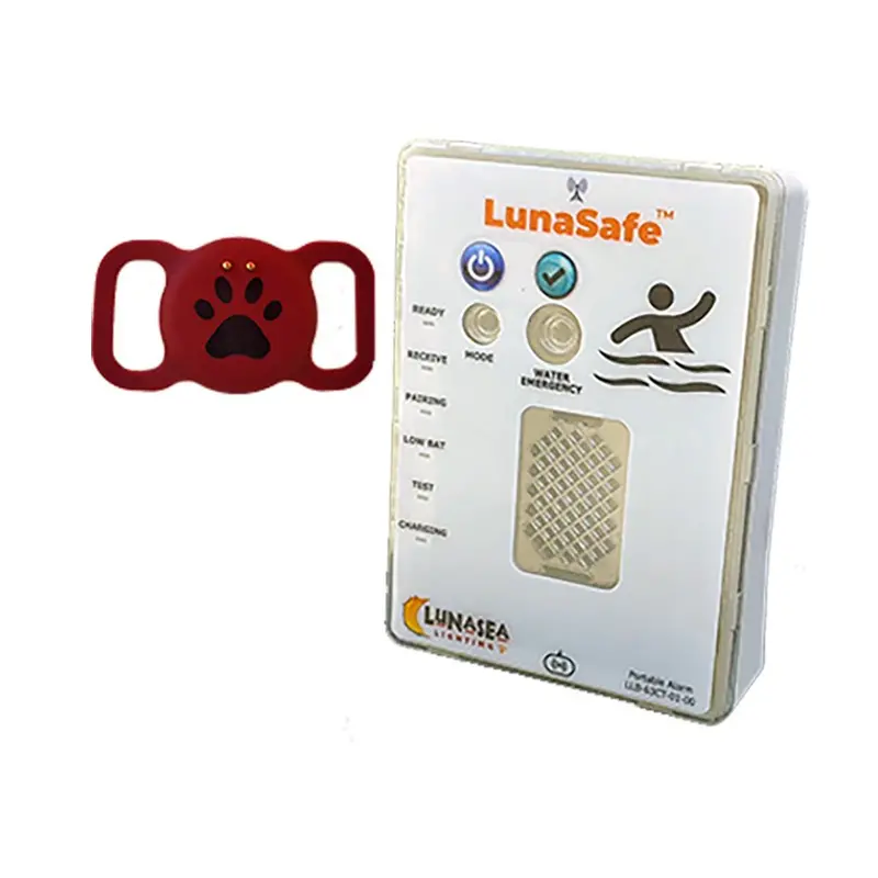 Lunasea Water Activated Pet Safety Rf Transmitter W/Rechargeable Alarm Receiver - Red [Llb-64Pr-02-K2] 1