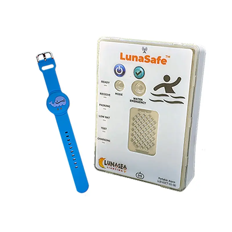 Lunasea Water Activated Rf Transmitter W/Rechargeable Alarm Receiver - Blue [Llb-64Bl-02-K2] 1