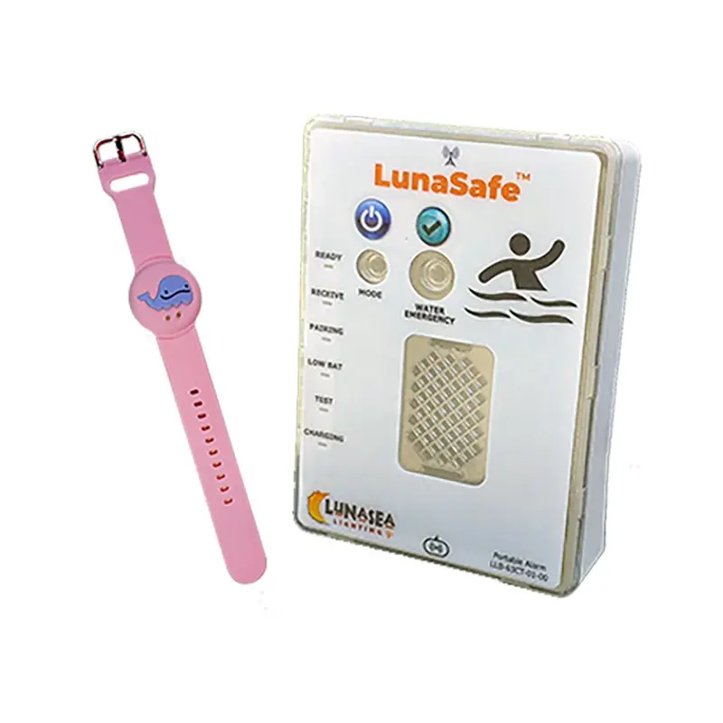 Lunasea Water Activated Rf Transmitter W/Rechargeable Alarm Receiver - Pink [Llb-64Pk-02-K2] 1