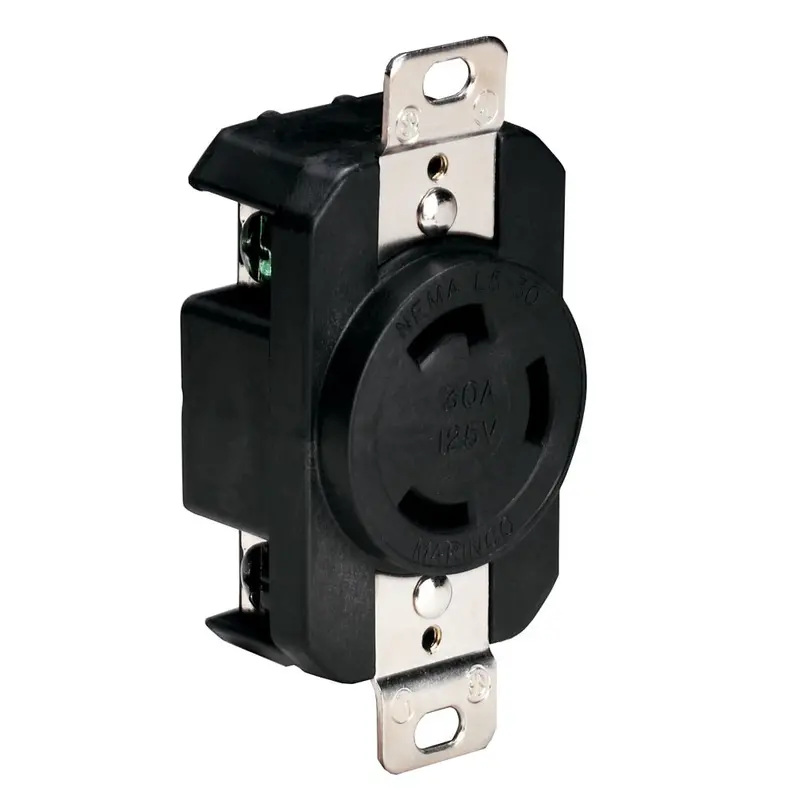 Marinco 305Crrb 125V 30Amp Locking Receptacle - Black [305Crrb] 1