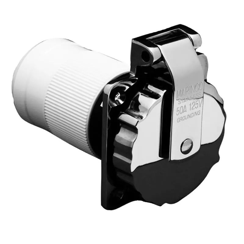 Marinco 6371El-B 50Amp/125V Stainless Steel Inlet [6371El-B] 1