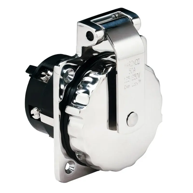 Marinco 6373El 50Amp 125/250V Stainless Steel Inlet W/O Rear Safety Enclosure [6373El] 1