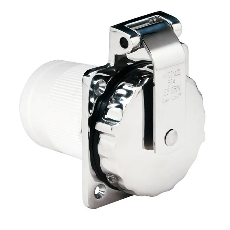 Marinco 6373El-B 50Amp 125/250V Stainless Steel Inlet [6373El-B] 1