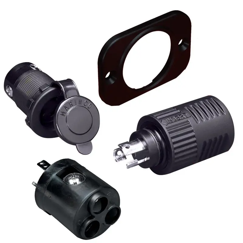 Marinco Connectpro Charging/Trolling Receptacle, Plug & 6-Guage Adapter [12Vcp6] 1