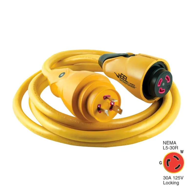 Marinco Cs30-12 Eel 30A 125V Shore Power Cordset - 12' - Yellow [Cs30-12] 1