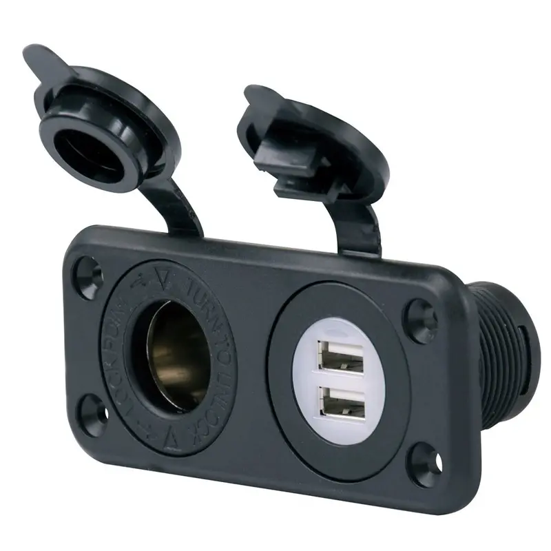 Marinco Sealink Deluxe Dual Usb Charger & 12V Receptacle [12Vcombo] 1
