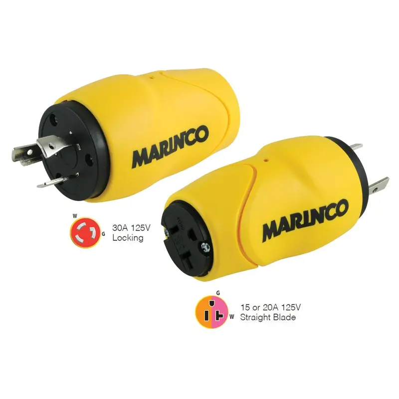 Marinco Straight Adapter, 30A Male - 15A Female [S30-15] 1