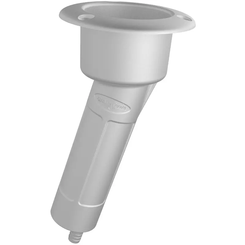 Mate Series Plastic 15 Rod  Cup Holder - Drain - Round Top - White [P1015dw] 1