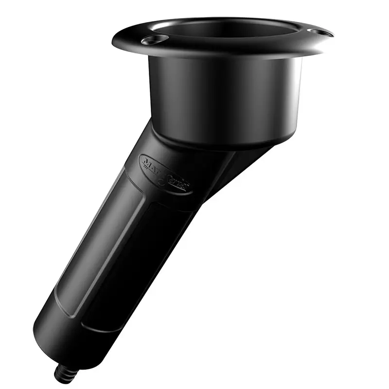 Mate Series Plastic 30 Rod  Cup Holder - Drain - Round Top - Black [P1030db] 1