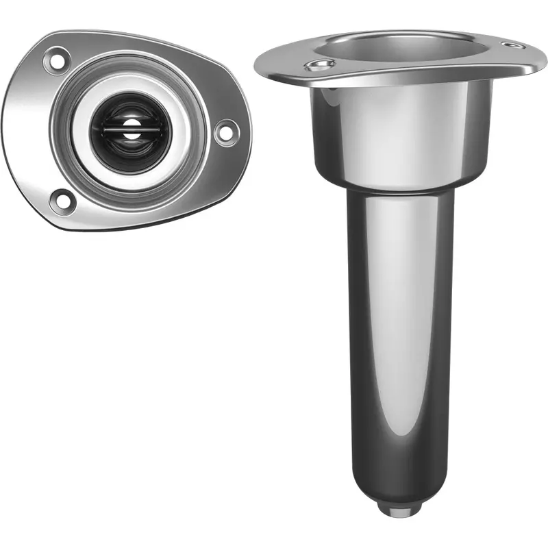 Mate Series Stainless Steel 0 Rod  Cup Holder - Drain - Oval Top [C2000d] 1