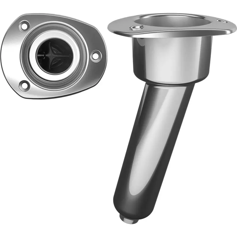 Mate Series Stainless Steel 15 Rod  Cup Holder - Drain - Oval Top [C2015d] 1