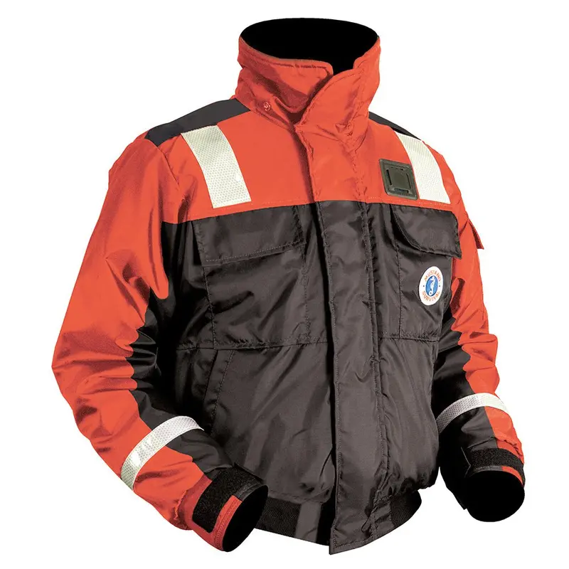 Mustang Classic Flotation Bomber Jacket W/Reflective Tape - Orange/Black - Medium [Mj6214t1-33-M-206] 1