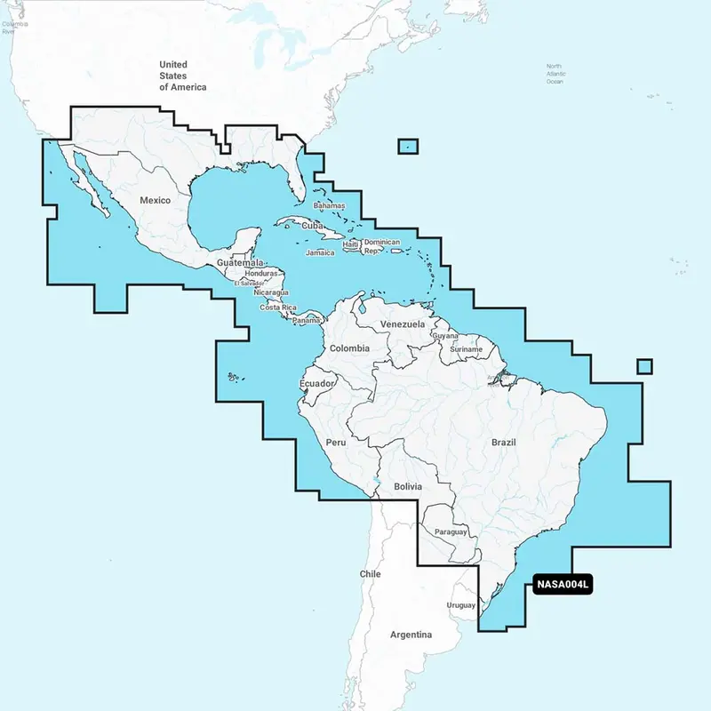 Navionics Nasa004l - Mexico, Caribbean To Brazil - Navionics+ [010-C1364-30] 1