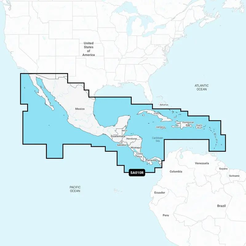Navionics Nasa010r - Central America  Caribbean - Navionics+ [010-C1459-30] 1