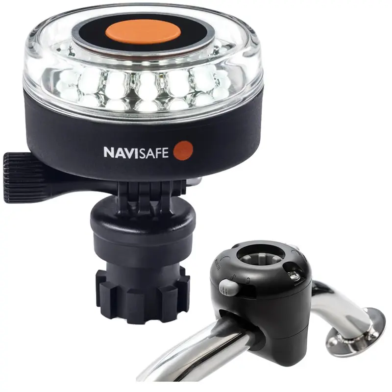 Navisafe Navilight 360 2Nm White W/Navimount Base  Rail Mount - Black [040Kit] 1