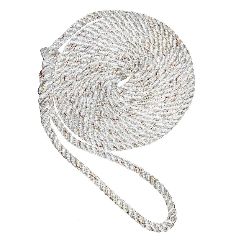 New England Ropes 1/2" Premium 3-Strand Dock Line - White W/Tracer - 35 [C6050-16-00035] 1