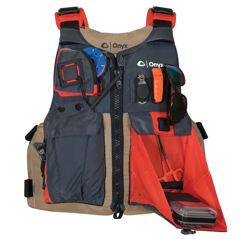 Onyx Kayak Fishing Vest - Adult Oversized - Tan/Grey [121700-706-005-17] 1